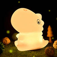 Нічник дитячий силіконовий Динозаврик LJC-140 (зарядка від USB), фото 2