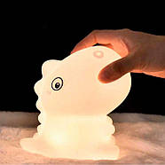 Нічник дитячий силіконовий Динозаврик LJC-140 (зарядка від USB), фото 3