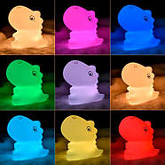 Нічник дитячий силіконовий Динозаврик LJC-140 (зарядка від USB), фото 5