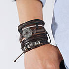 Браслет чоловічий шкіряний Sun Spell 5 штук у наборі, фото 2