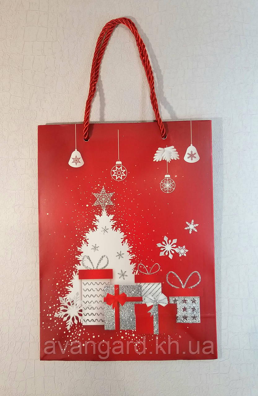 Новорічний пакет 24 см х 18 см х 8.5 см Merry Christmas подарунки