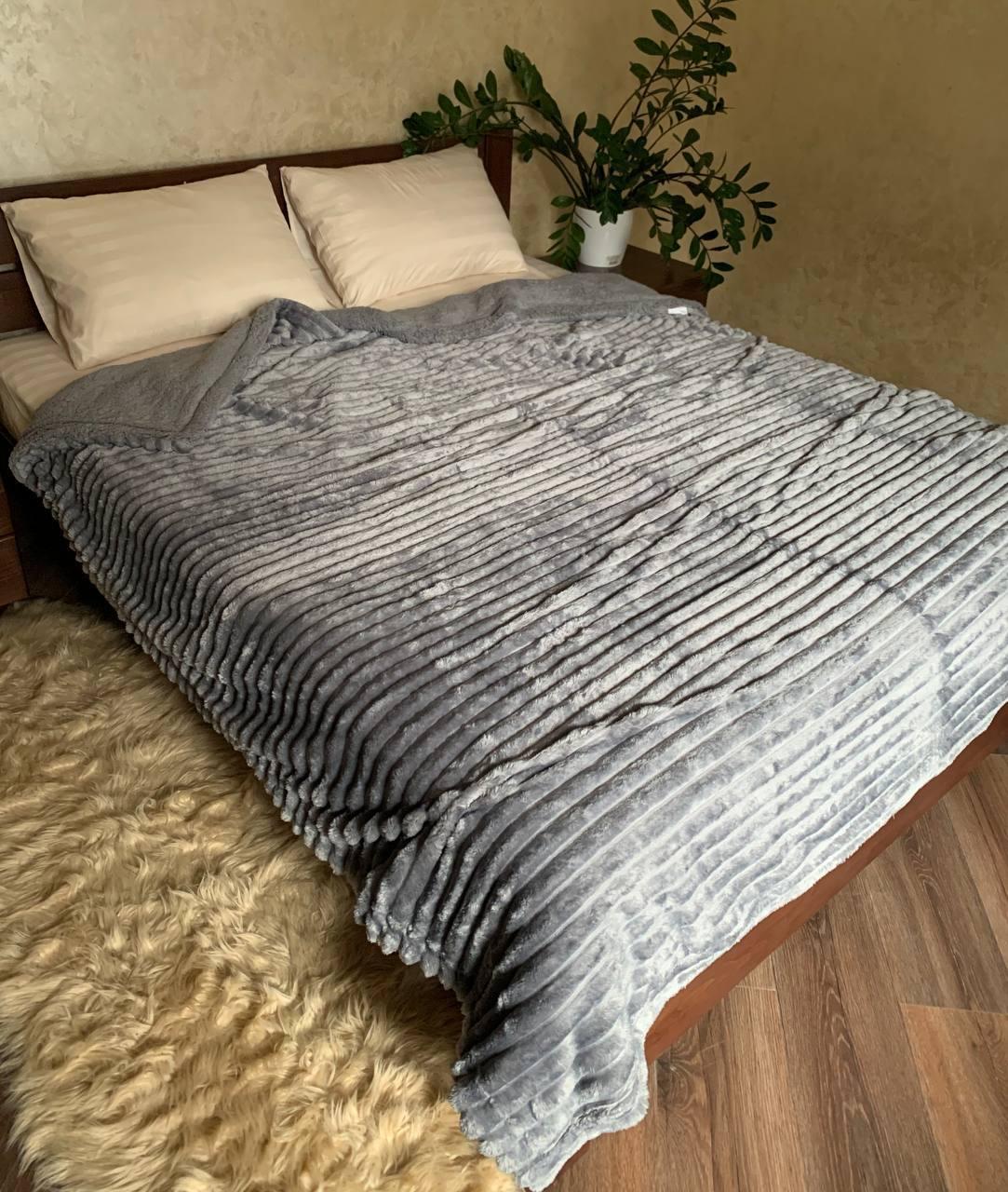 Плед Шарпей на овчині Євро Сірий