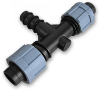 Тройник 2 x лента/ Соединитель для трубки 16мм