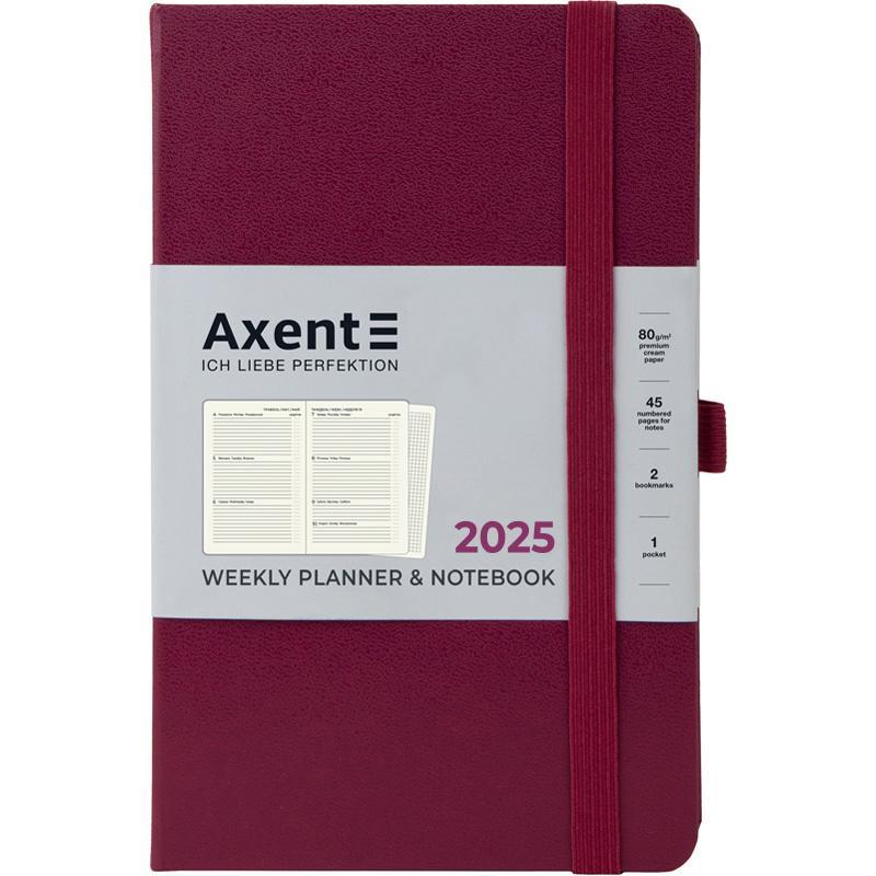 Тижневик датований 2025 Axent Partner Strong 125 х 195 винний