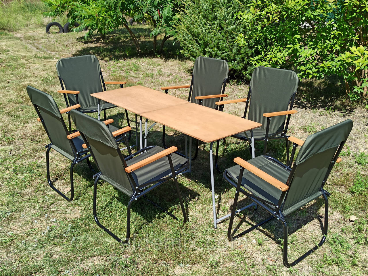 Складні стільці для відпочинку на природі "Патріот ФП2+6з" туристичний розкладний стіл купити, фото 1