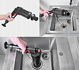 Інструмент високого тиску для усунення засорів труб та раковин Bigstren 4 насадки (11739), фото 9