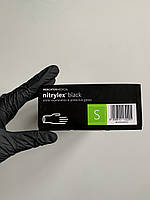 Перчатки нитриловые Mercator Nitrylex BLACK неопудренные, размер S 100 шт.