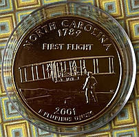 Монета США 25 центів 2001 р. Північна Кароліна Позолота