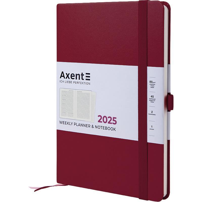 Тижневик датований 2025 Axent Prime Strong, 145 х 210, винний