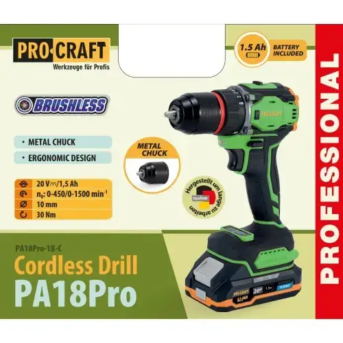 Шуруповерт Procraft PA18Pro (з 1 АКБ), фото 3