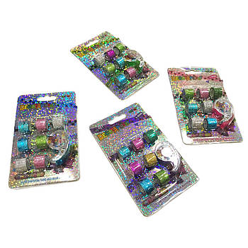 Скотч декоративний Decor набір 7шт 1,2см*1,5м блискучий, асорті з диспенсором 1010-А