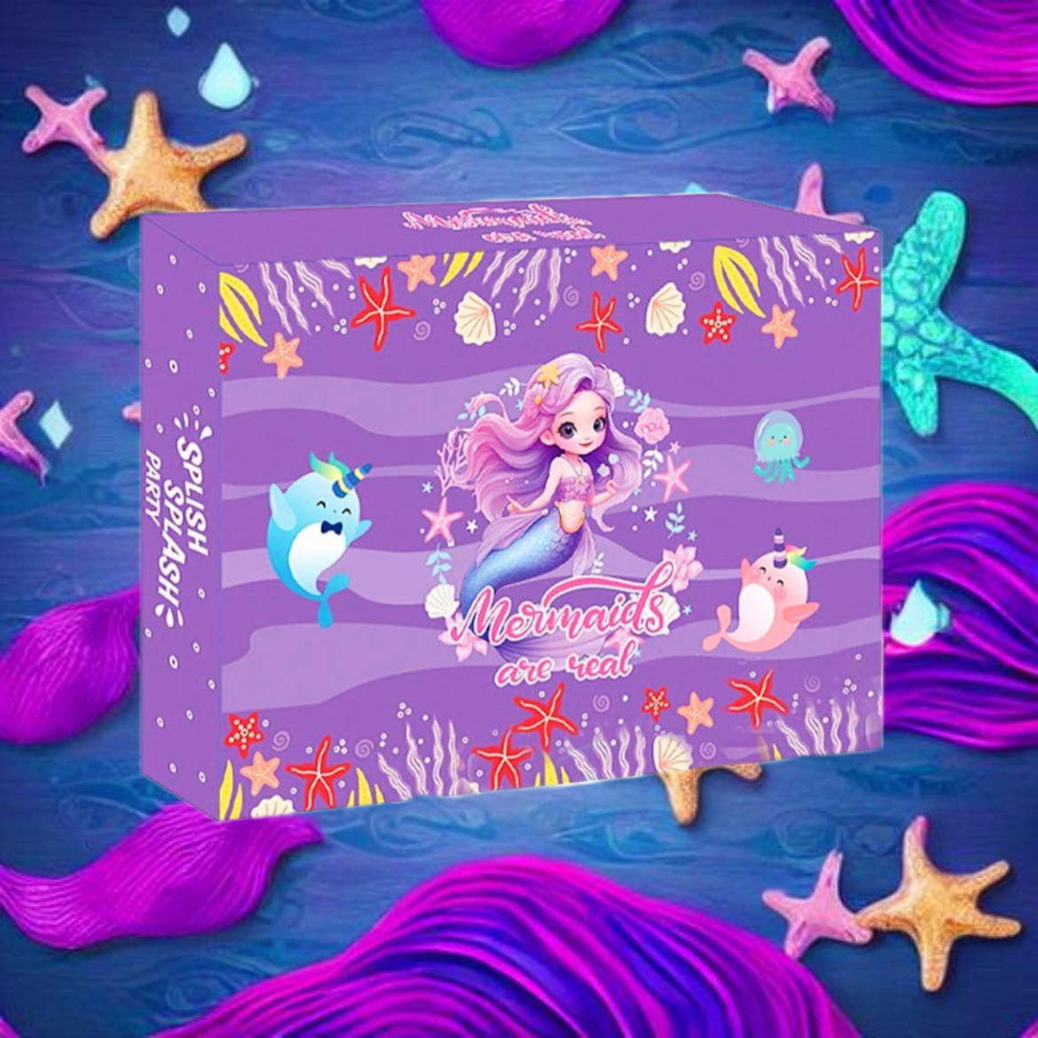 Адвент-календар Русалонька для дівчинки 24 віконця, Новорічний адвент-календар дитячий, фото 1