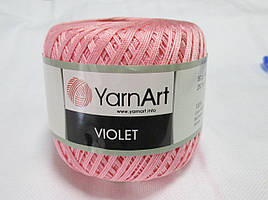 Пряжа  нитка для в'язання Violet YarnArt 100% бавовна рожевий № 6313