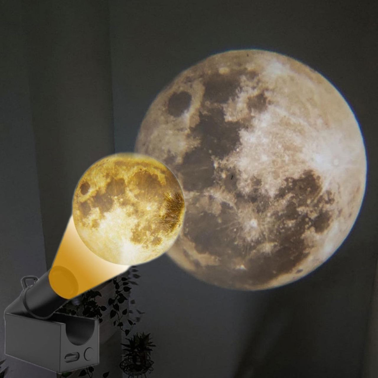 Проєктор Місяць, Місячний проєкційний нічник на акумуляторі Moon, Місячний проєктор світлодіодний