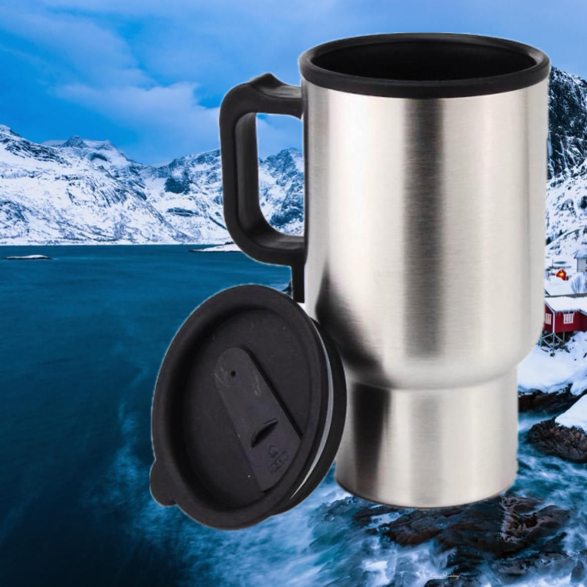 Термокухоль Electric Mug Автомобільний Кухоль із неіржавкої сталі з підігрівом 400 мл 12v чашка в машину