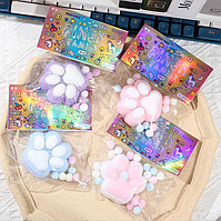 Пушыстые сквиш лапка котика. Антистрес у формі лапи, лапка Таба іграшка