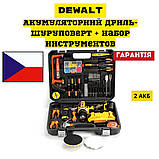 Ударний акумуляторний шуруповерт з набором інструментів  DeWALT DCD 771 Шуруповерт акумуляторний 24V 5Ah, фото 3