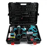 П'ять інструментів Makita 36V з акумулятором в одному кейсі Шуруповерт Болгарка Перфоратор Гайковерт Циркулярка, фото 11