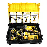 Набір акумуляторних інструментів 4в1 DeWALT 36V Перфоратор + Шуруповерт + Болгарка + Гайковерт Деволт, фото 11