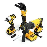 Комплект електроінструментів 3в1 DeWalt 36V Перфоратор DCH263 Шліфмашина кутова DCG413 Гайковерт DCF922 Деволт, фото 2