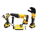 Комплект електроінструментів 3в1 DeWalt 36V Перфоратор DCH263 Шліфмашина кутова DCG413 Гайковерт DCF922 Деволт, фото 3