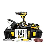 Набір акумуляторних інструментів 5 в 1 DeWALT 36V 6AH Шуруповерт з насадками і інструментами АКБ DeWalt, фото 9