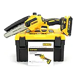 Мініпила з акумулятором DeWalt DCM160N 24V 4AH Ланцюгова мініпила шина 10 см з автоматичним змащенням ланцюга Деволт, фото 3