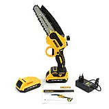 Мініпила з акумулятором DeWalt DCM160N 24V 4AH Ланцюгова мініпила шина 10 см з автоматичним змащенням ланцюга Деволт, фото 7