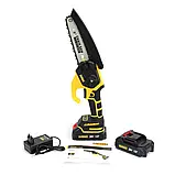 Акумуляторна пила з безключовою натяжкою ланцюга DeWalt Міні пила акумуляторна 24V 5AH Пила шина 15см Девольт, фото 5