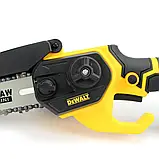 Акумуляторна пила з безключовою натяжкою ланцюга DeWalt Міні пила акумуляторна 24V 5AH Пила шина 15см Девольт, фото 11