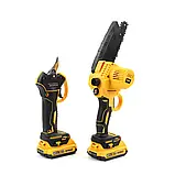 Набір садових інструментів акумуляторний DeWalt Набір інструментів 2в1 Секатор DCMPP550P1 + Мініпила DCM160N Деволт, фото 5