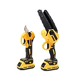 Набір садових інструментів акумуляторний DeWalt Набір інструментів 2в1 Секатор DCMPP550P1 + Мініпила DCM160N Деволт, фото 6