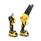 Набір садових інструментів акумуляторний DeWalt Набір інструментів 2в1 Секатор DCMPP550P1 + Мініпила DCM160N Деволт, фото 8