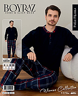 Флісова тепла чоловіча піжама / Домашній костюм Туреччина синій