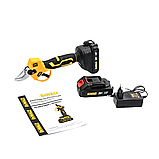 Акумуляторний гілкоріз DeWalt 2АКБ Секатор у валізі Секатор 24V 5AH Садовий секатор з цифровим екраном, фото 9
