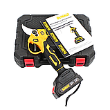 Акумуляторний гілкоріз DeWalt 2АКБ Секатор у валізі Секатор 24V 5AH Садовий секатор з цифровим екраном, фото 10