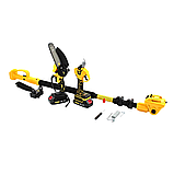 Набір садових інструментів 3в1 DeWalt Акумуляторна міні-пила Електросекатор Деволт Штанга телескопічна, фото 3