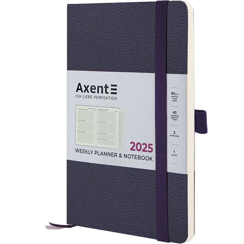 Тижневик датований 2025 Axent Partner Soft Skin, 125 х 195 синій