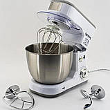 Планетарний міксер Rainberg 3200Вт Побутовий тістоміс з чашею 5л Кухонний комбайн 3 насадки, фото 2