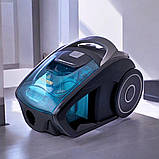 Колбовий пилосос з турбощіткою Crownberg  2600 Вт Пилосос контейнерний без мішка з 4 ступінчастою фільтрацією, фото 2