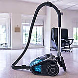 Колбовий пилосос з турбощіткою Crownberg  2600 Вт Пилосос контейнерний без мішка з 4 ступінчастою фільтрацією, фото 6