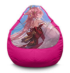 Крісло мішок «Yae Miko with sakura. Genshin Impact» Оксфорд