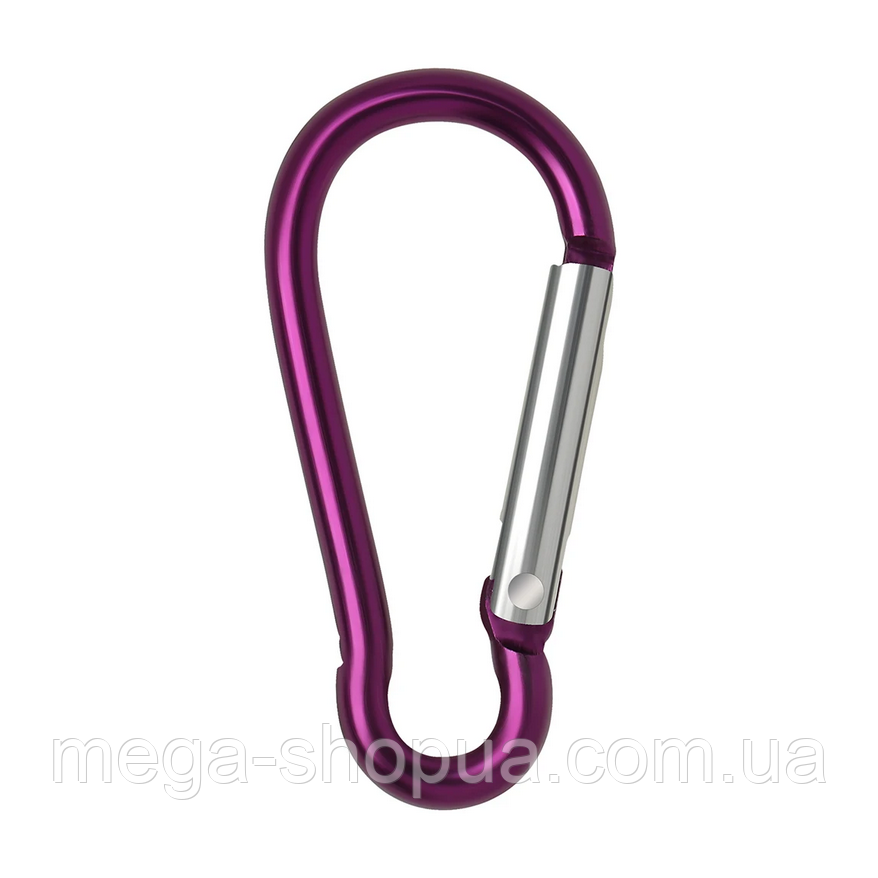 Карабін грушеподібний алюмінієвий похідний 45 мм для ключів, брелока V0045 Фіолетовий