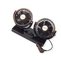 Вентилятор подвійний 12 v (2 х d 4" - 10,4 см) на стійці, дві швидкості lavita