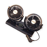 Вентилятор подвійний 12 v (2 х d 5" - 12,7 см) на стійці, дві швидкості lavita