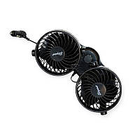 Вентилятор подвійний 24 v (2 х d 4" - 10,4 см) на стійці, дві швидкості elegant