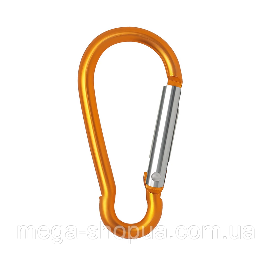 Карабін грушеподібний алюмінієвий похідний 45 мм для ключів, брелока V0045 Золотистий