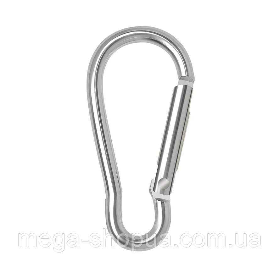 Карабін грушеподібний алюмінієвий похідний 45 мм для ключів, брелока V0045 Сріблястий