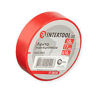 Стрічка ізоляційна 10м х 17мм х 0,15мм червона intertool