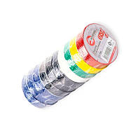 Стрічка ізоляційна 15м х 17мм х 0,15мм асорті intertool